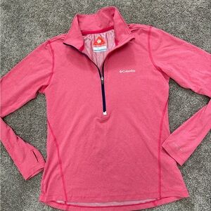 Columbia Coral Pink Quarter-Zip Top Sz S Omni heat